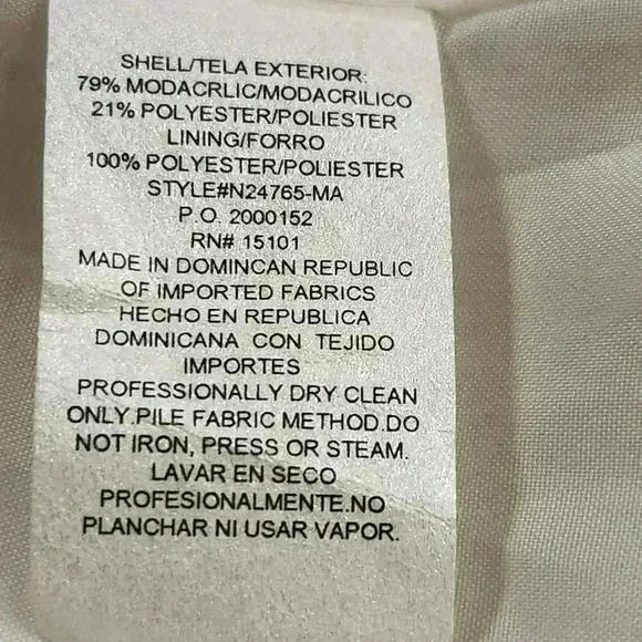 Cream Alpine Studio Medium Full Length‎ Faux Fur Coat Geometric Pattern Pockets - Picture 11 of 11